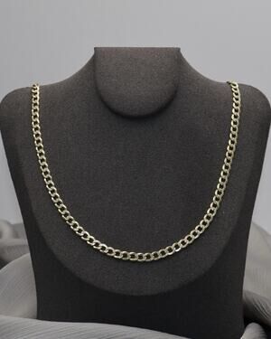 Italy Sterling Silver Diamond Cut Curb Chain Necklace 10.4G / 18in / 4.3mm N1514